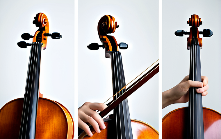 첼로 활 잡는 방법 - Relaxed Hand**

"A close-up photo of a cellist's hand holding a bow, demonstrating a relaxed grip, f...