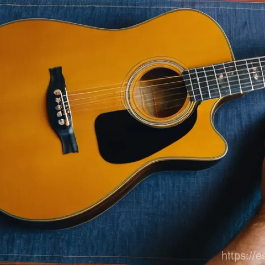 기타 줄 감는 방법 - **Prompt:** A focused, overhead shot of a guitarist's hands (gender neutral) meticulously cleaning t...