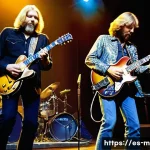 Home 19 기타 앨범 추천 - **Prompt for Blues Rock Legends:**
"A vibrant, dynamic illustration depicting two legendary blue...